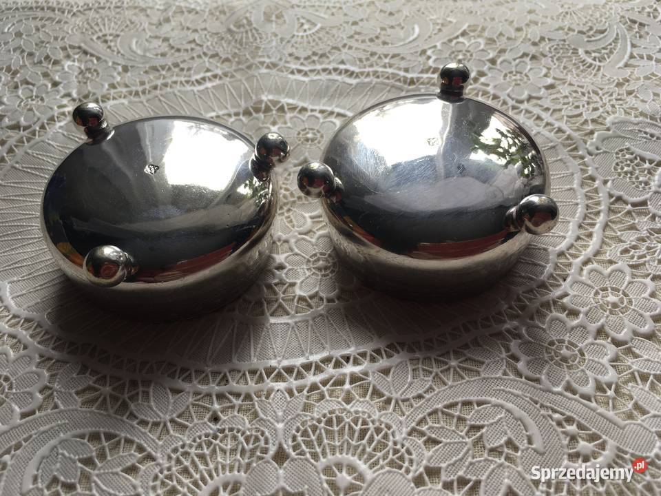 Pojemniki posrebrzane na sól pieprz Anglia Kraków