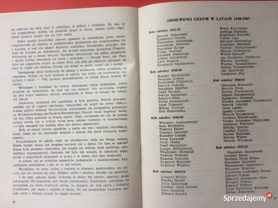 874 20 Lat II Liceum Ogólnokształcącego zachodniopomorskie sprzedam