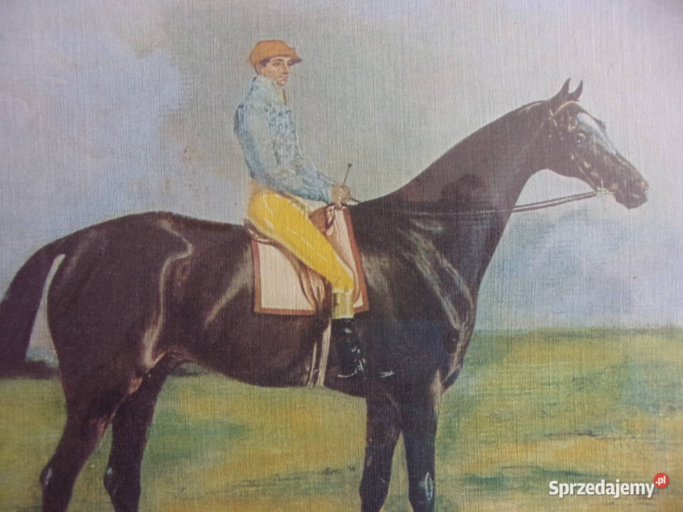 stary cenny obraz z początku XXw Dżokej na Warszawa