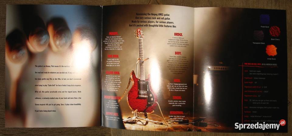 Ampeg guitar brochure broszura gitarowa Kępice