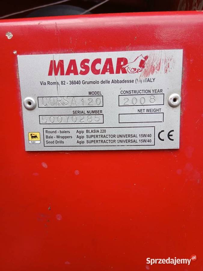Prasa rolująca MASCAR CORSA 120 Mzurów sprzedam
