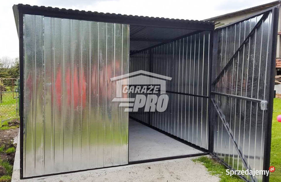 Garaz blaszany 3x5 Brama ocynk spad w tył GP185 Brzesko sprzedam