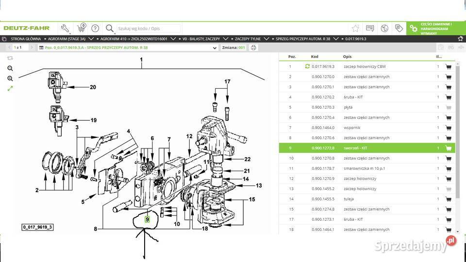 sworznie blokujące zaczep CBM DeutzFahr Agrotron wielkopolskie Koszanowo