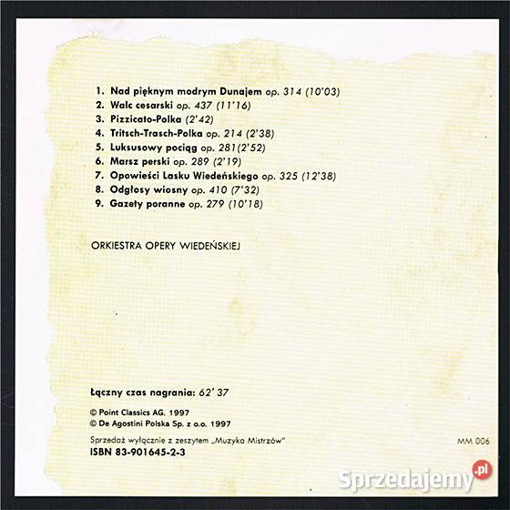 JOHANN STRAUS II Król walca seria Muzyka klasyczna