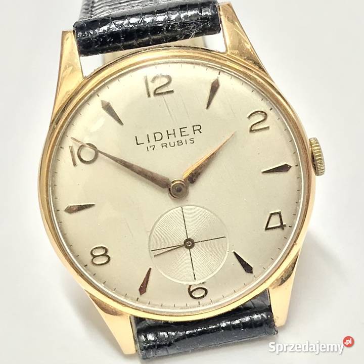 LIDHER szwajcarski Złoty zegarek męski 750 18K Warszawa