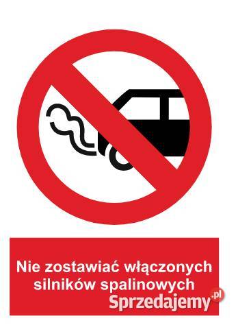 Naklejka BHP Nie zostawiać włączonych silników Kamionna