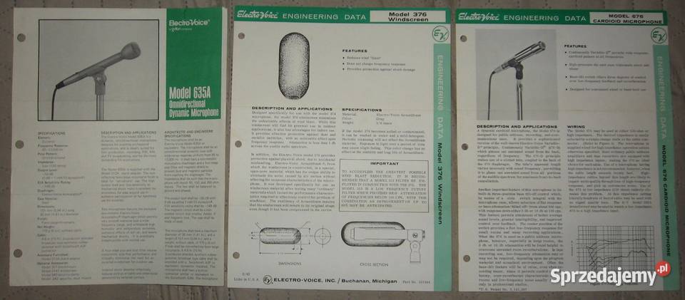 ElectroVoice brochures catalogs lot katalogi Kępice