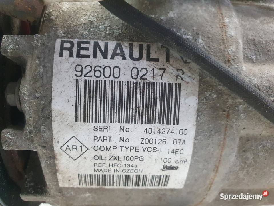 SPRĘŻARKA KLIMATYZACJI Renault Clio IV 09 TCe osobowe lubelskie Chełm