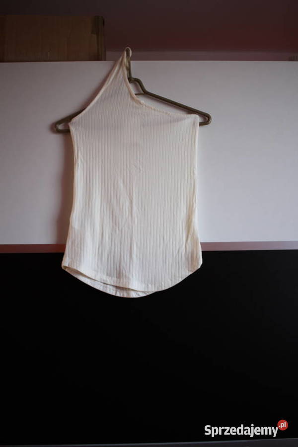 Biały top hm xs 34 cold shoulder asymetryczna Topy i koszulki Toruń