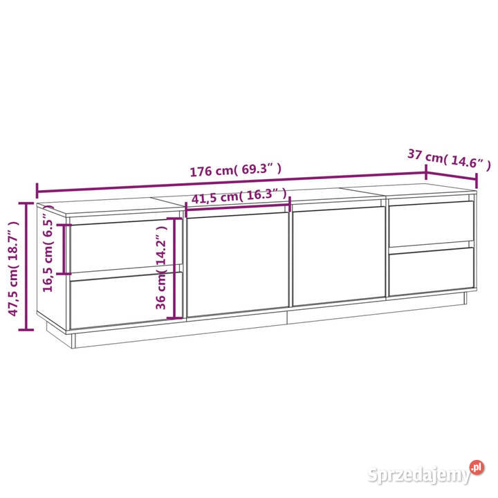 Szafka pod telewizor szara 176x37x475 lite sprzedam
