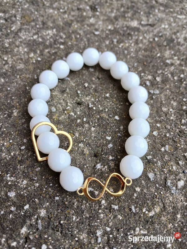 Bransoletka damska z Agatu białego fasetowanego Bransoletki