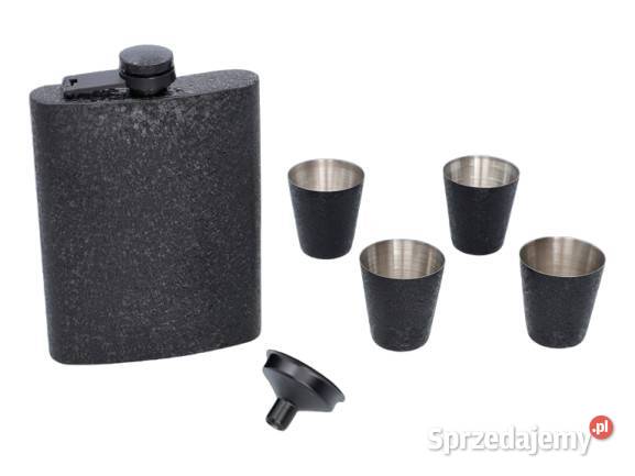 Zestaw Upominkowy Czarna Piersiówka 8 OZ z śląskie Ostrowy nad Okszą