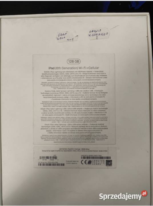 Apple iPad 6 A1954 2GB 128GB Space Gray iOS 2GB Myślibórz