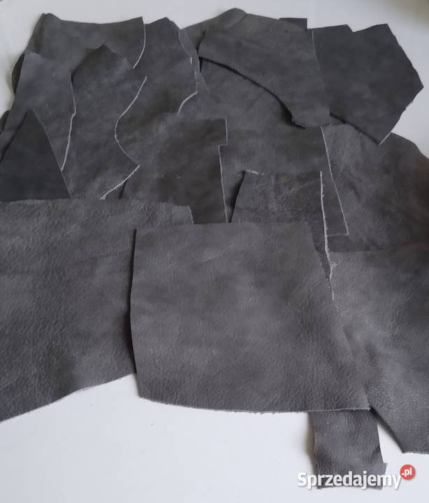 Skóra 515 g Naturalna Włoska Szara Postarzana Gdańsk