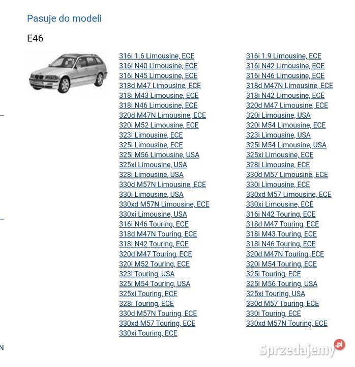 Nadkole lewy tył BMW E46 Sedan Kombi 8203769 Dębica