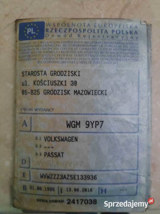 Passat B4 19 TDI 1995r HAK diesel Passat Majdan Ostrowski
