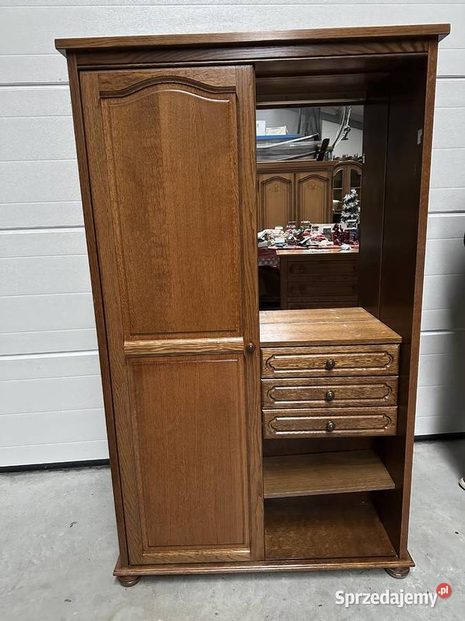 Dębowa garderoba wieszak lustro Sławoszewek