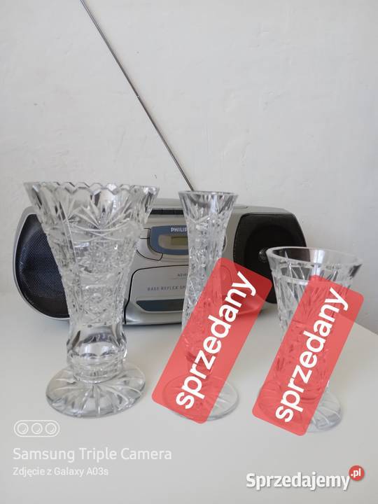 Duże średnie wazony krysztalowe mazowieckie Warszawa