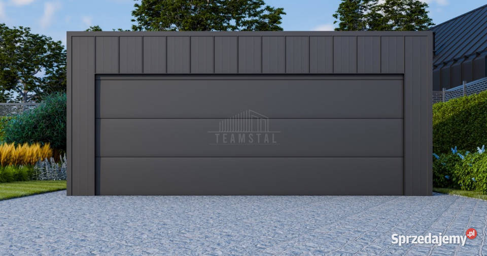 Garaż blaszany 6x6m brama segmentowa drzwi Wągrowiec