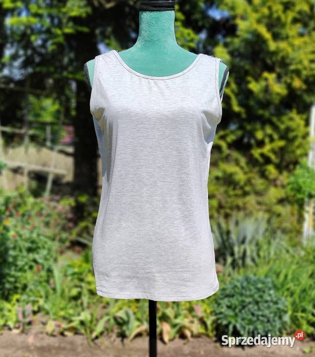 Szara bluzka top koszulka XL 42 XXL 44 dekolt na Szczecin