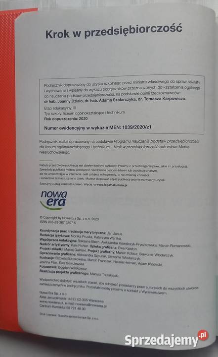 Krok w przedsiębiorczość podręcznik liceum i Małkinia Górna