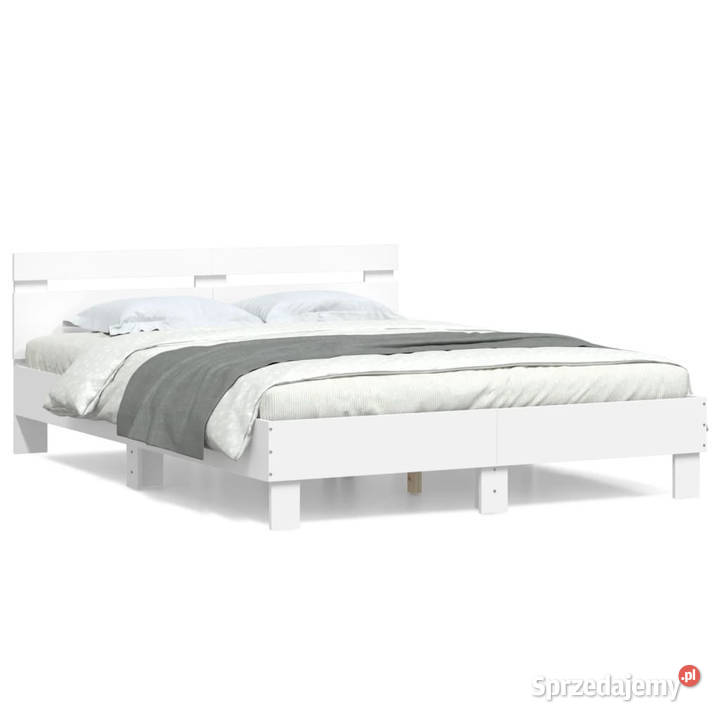 Rama łóżka z wezgłowiem biała 140x190 WM3207434 193cm Łóżka mazowieckie Warszawa