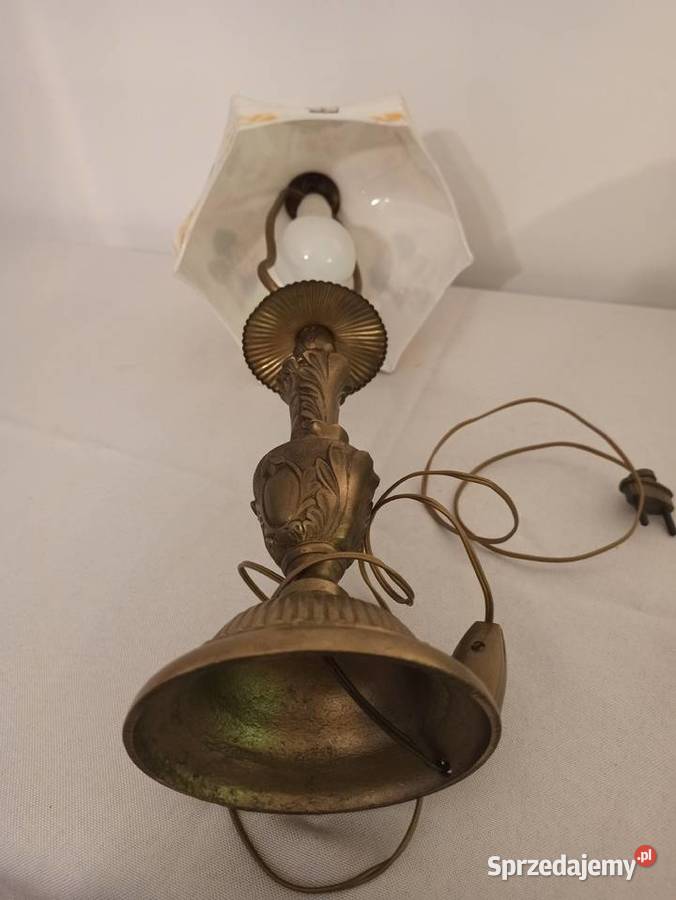 Stylowa lampa stojąca brąz lampka Budzyń