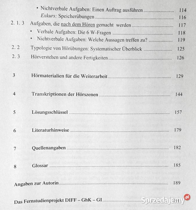 Fertigkeit Horen Fernstudieeinheit 5 Barbara lubelskie Chełm sprzedam