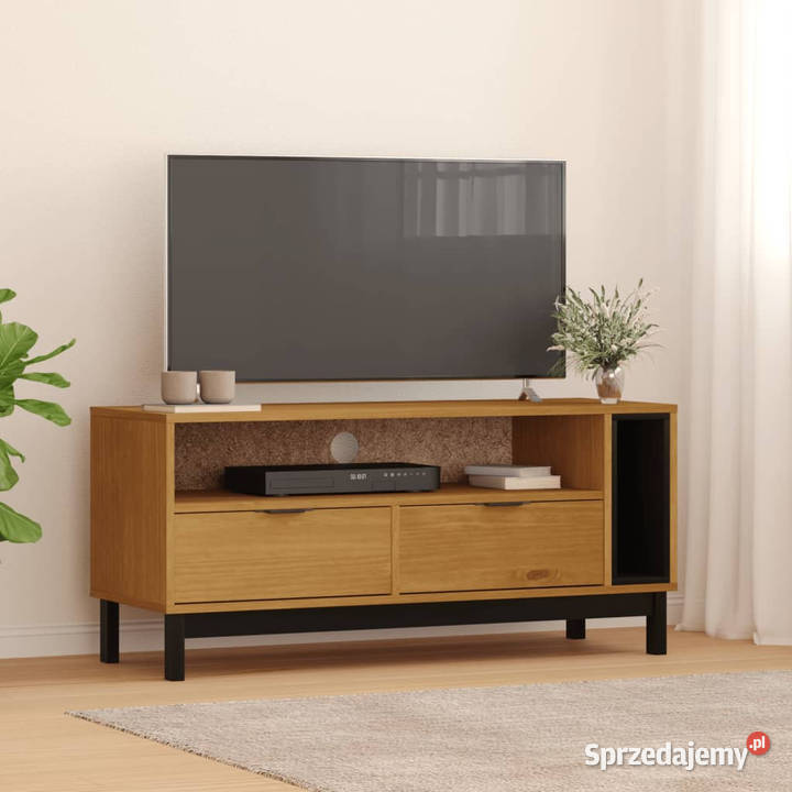 Szafka pod TV FLAM 110x40x50 lite drewno sosnowe