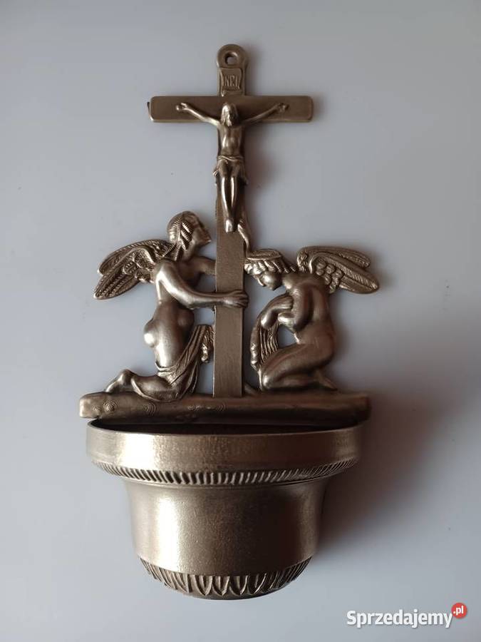 Piękna duża kropielnica mosiężna Poznań