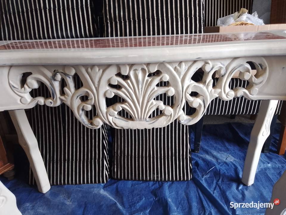 Konsola stolik przyścienny z kamiennym blatem Stolno