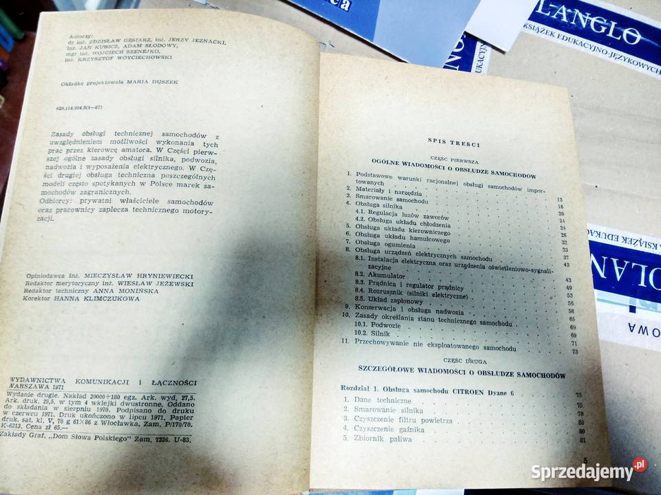 Obsługa samochodu antykwariaty szkolne używane Warszawa