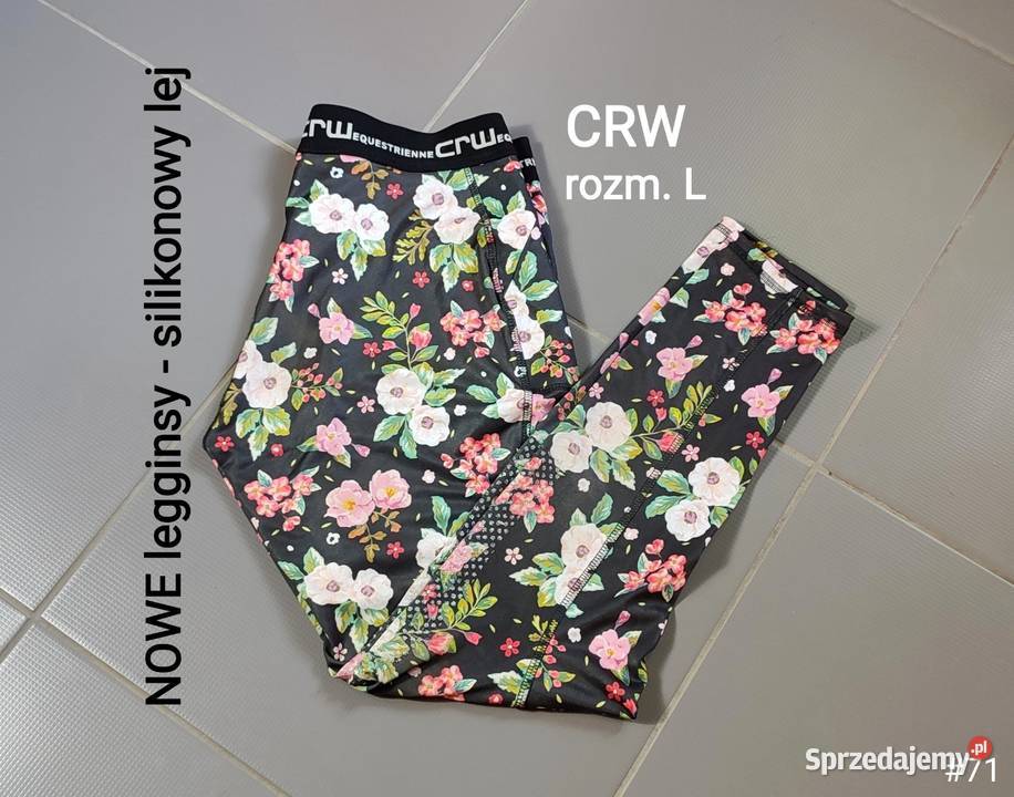 NOWE legginsy jeździeckie CRW silikonowy lej