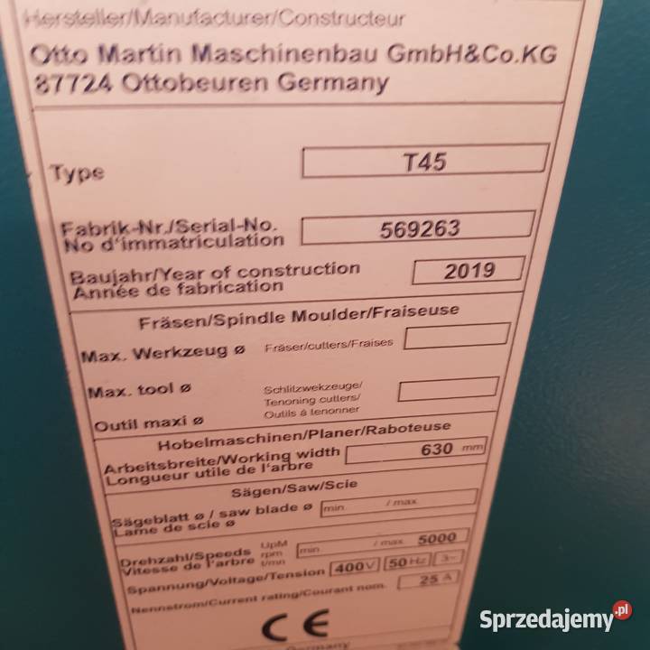 MARTIN T45 Strugarko Grubiarka 630 mm 2019 wielkopolskie Gołańcz