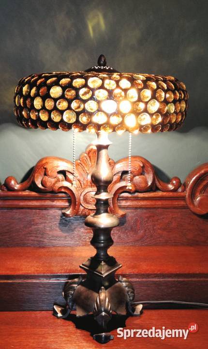 Piękna lampa witrażowa ze szklanych kaboszonów wielkopolskie