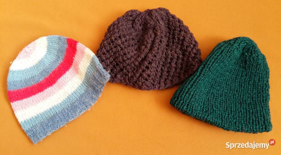 Czapka wełniana kolorowa zielona ażurowa Pozostałe Łódź sprzedam