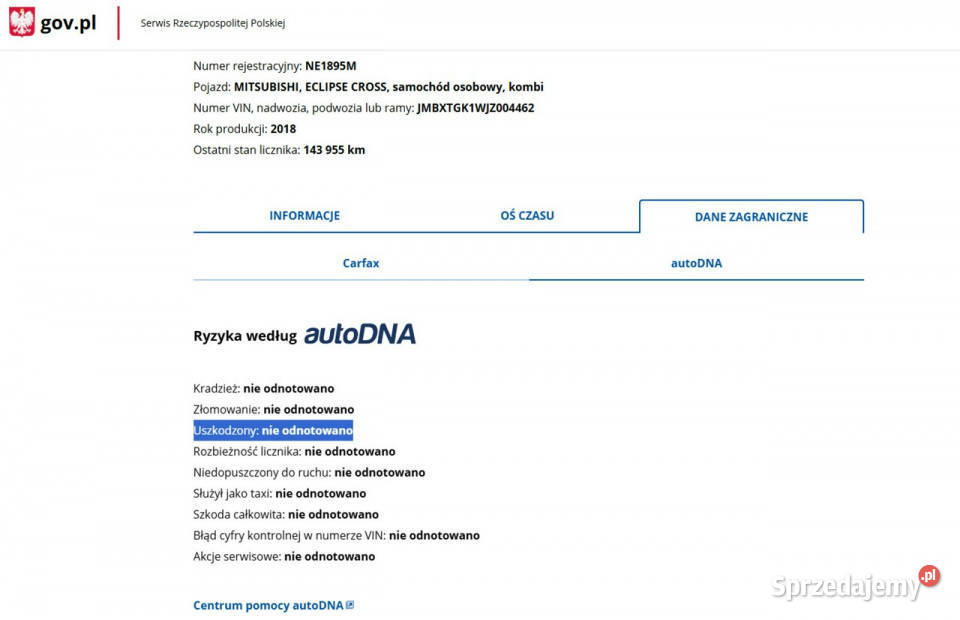 Mitsubishi Eclipse Cross Benzyna Moc 163 Automat asystent pasa ruchu warmińsko-mazurskie Elbląg