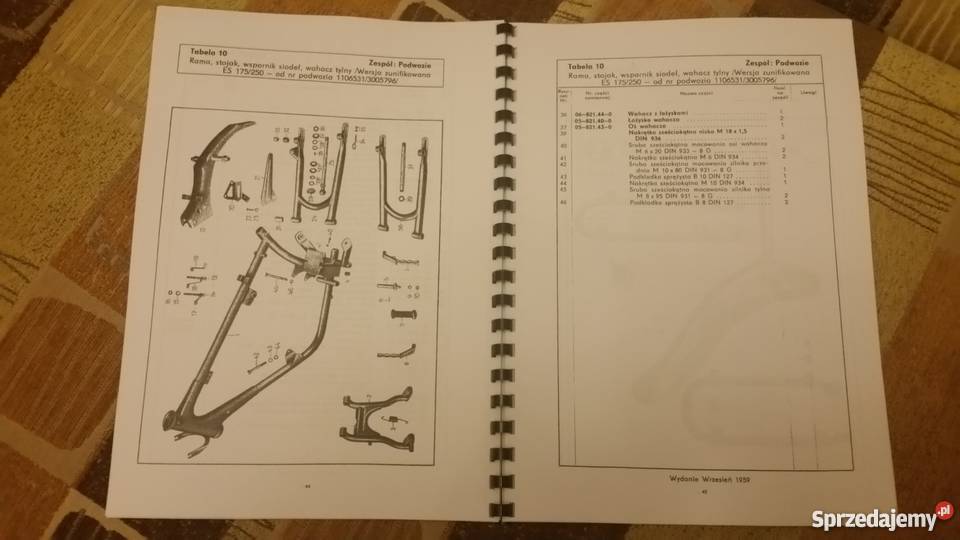 MZ ES 175 ES 250 Katalog części zamiennych Garwolin