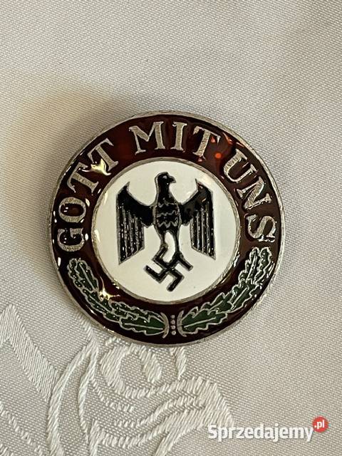 Odznaka GOTT MIT UNS orzeł Wehrmachtu III Rzesza Militaria Kraków