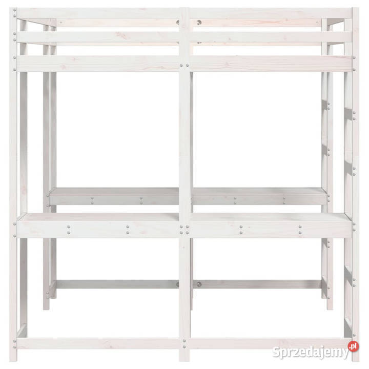 Łóżko na antresoli z biurkiem i drabinką białe 190cm sprzedam