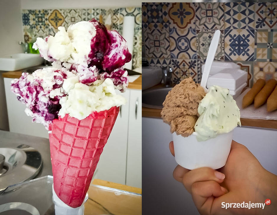 Lody rzemieślnicze lodziarni kawiarni hotelu