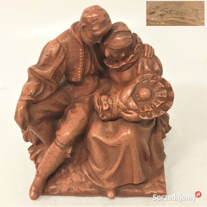 FBEZDEK Rodzina terakota art deco czechy Austria Antyki sprzedam