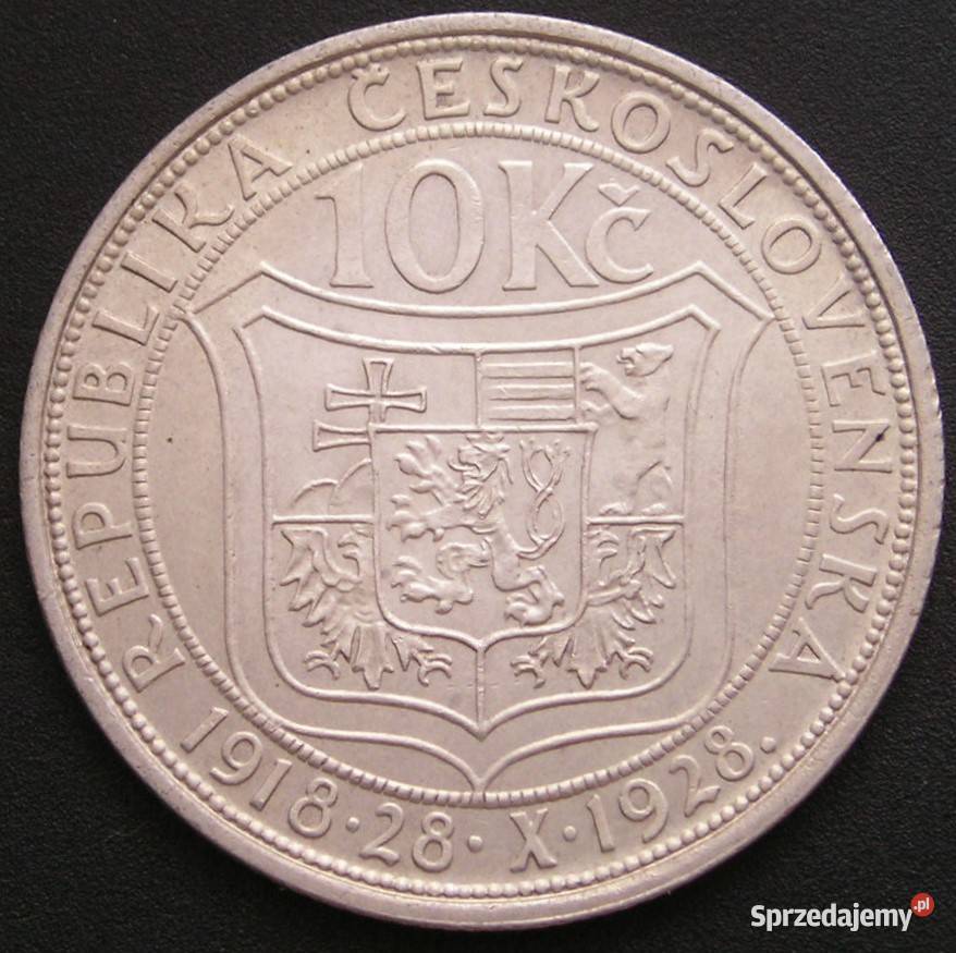 CZECHOSŁOWACJA 20 KORON 1928 MASARYK SREBRO STAN Łódź