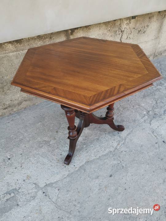 Ośmiokątny dekoracyjny stolik stół antyk