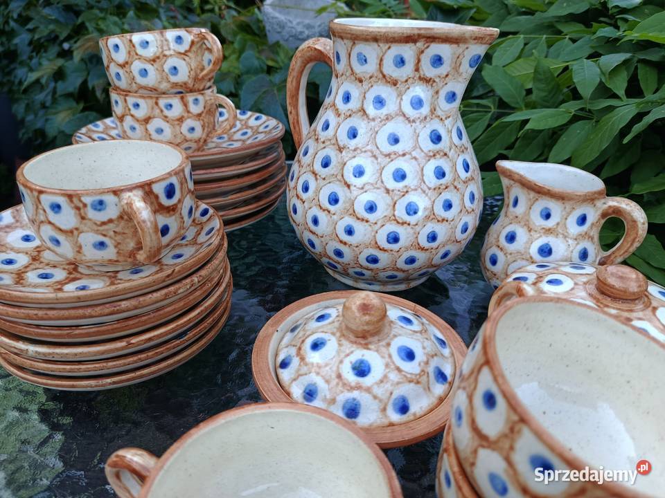 rzadko spotykany ceramiczny serwis Bolesławiec Klenica