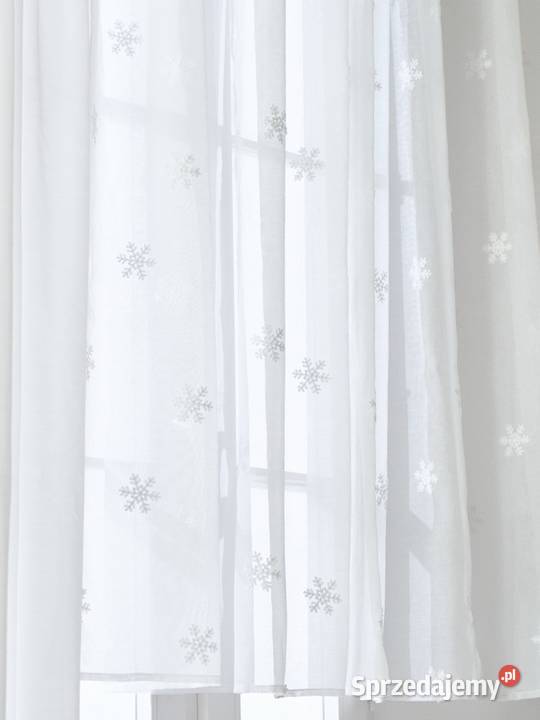 biała firanka z haftem w gwiazdki Sinsay 290x170 Olkusz