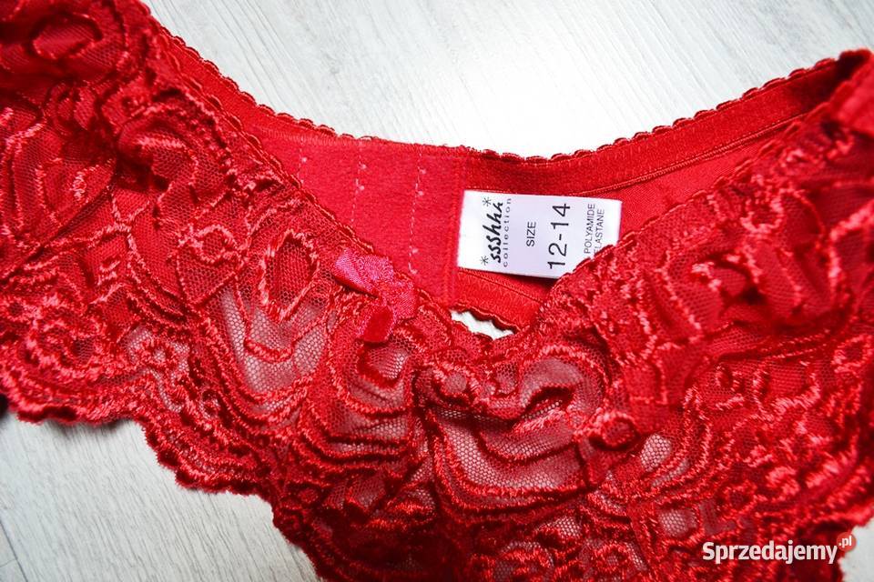 Sexy czerwony pas do pończoch 1214 koronka RED
