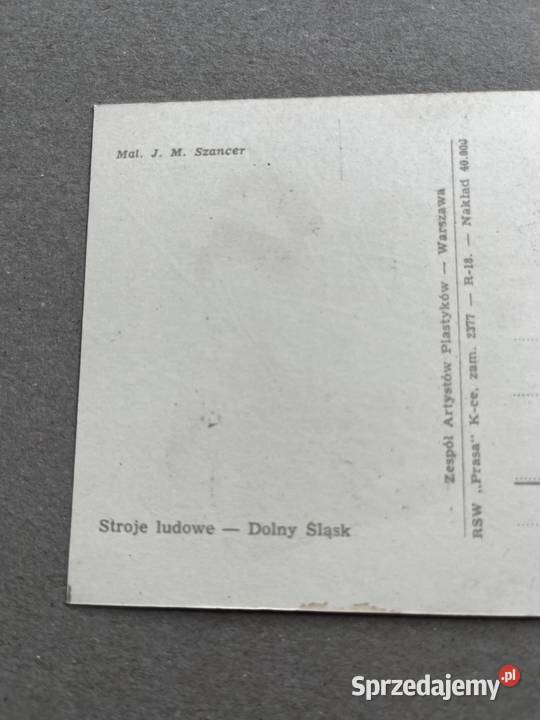 Pocztówka Stroje ludowe Dolny Śląsk J M Szancer śląskie Błażejowice