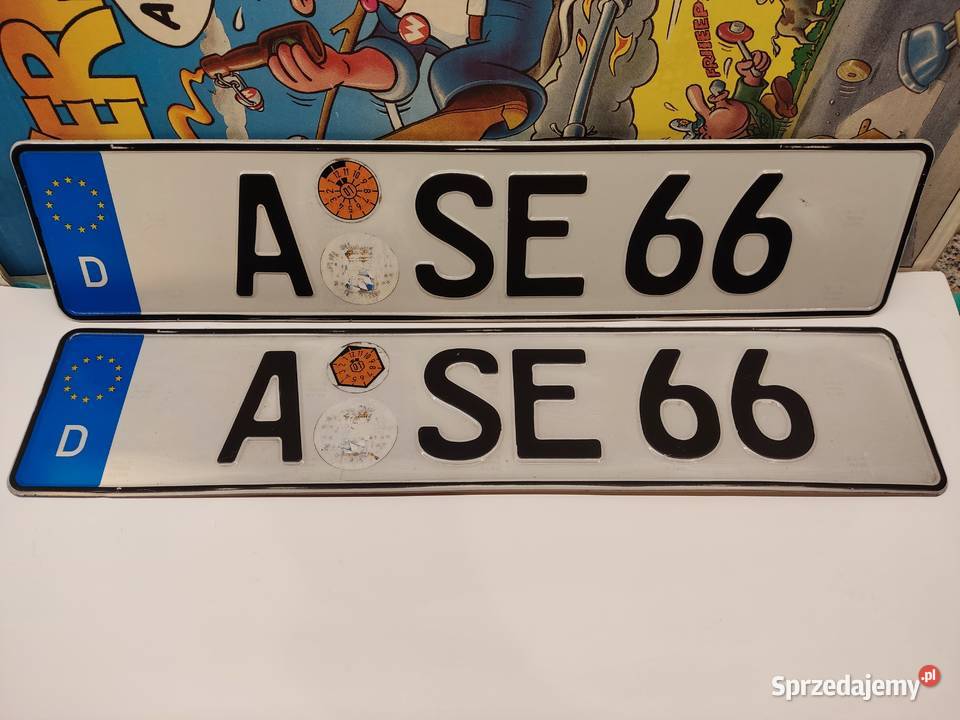 Tablica rejestracyjna Niemcy 2 sztuki ASE66 sprzedam