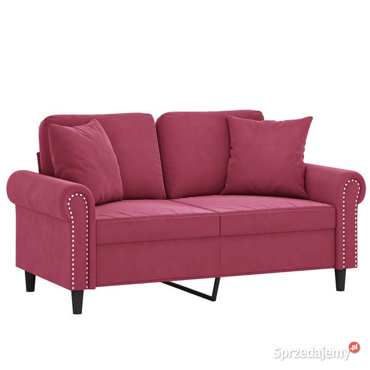 2osobowa sofa z poduszkami winna czerwień 120 Sofy i kanapy